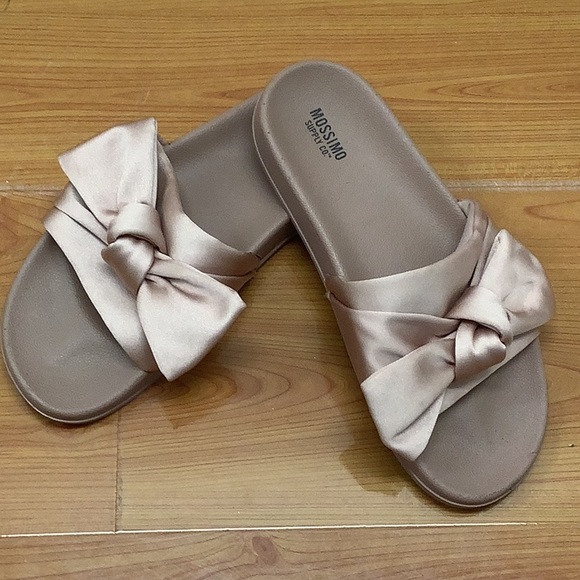 Mossimo Supply Co. Shoes - Mossimo Mauve Satin Bow Slides Size 7 (Preowned)